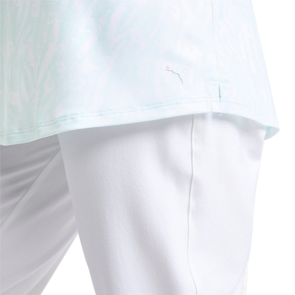 Puma Frauen CloudSpun Dschungel ärmellose Golf Polo - beruhigendes Meer/helles Weiß