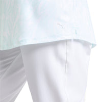 Puma Frauen CloudSpun Dschungel ärmellose Golf Polo - beruhigendes Meer/helles Weiß