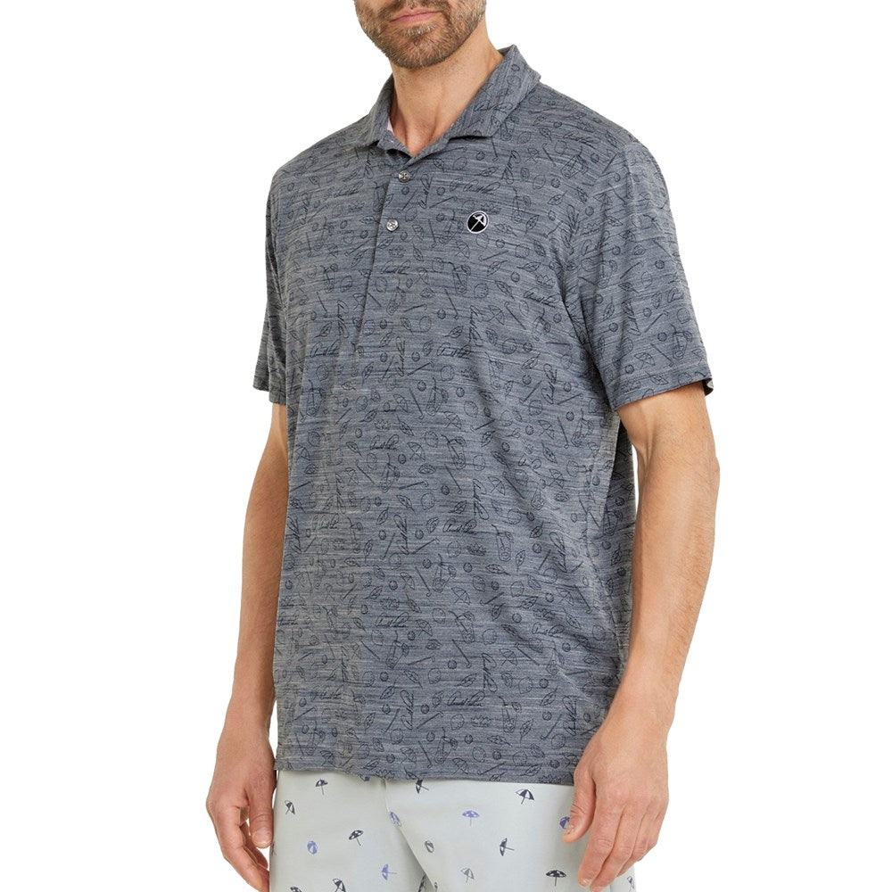 Puma Arnold Palmer CloudSpun King Golf Polo - Marine Blazer Heather
