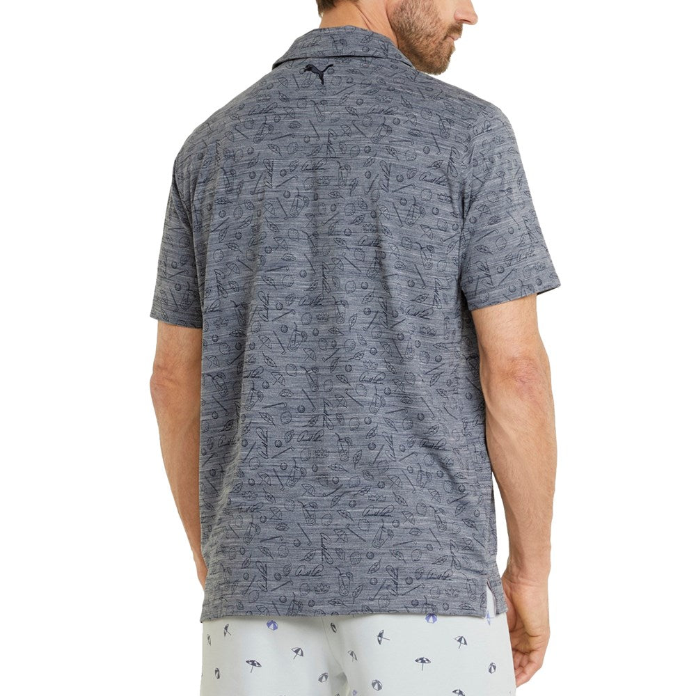 Puma Arnold Palmer CloudSpun King Golf Polo - Marine Blazer Heather