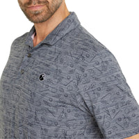 Puma Arnold Palmer CloudSpun King Golf Polo - Marine Blazer Heather
