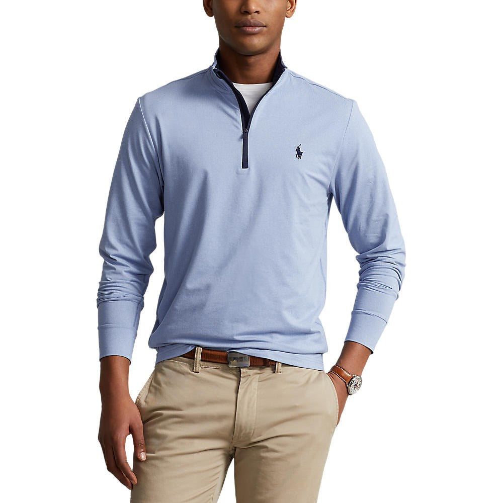 Polo Performance Ralph Lauren Half Zip Peached Jersey - Pulverblau Heather