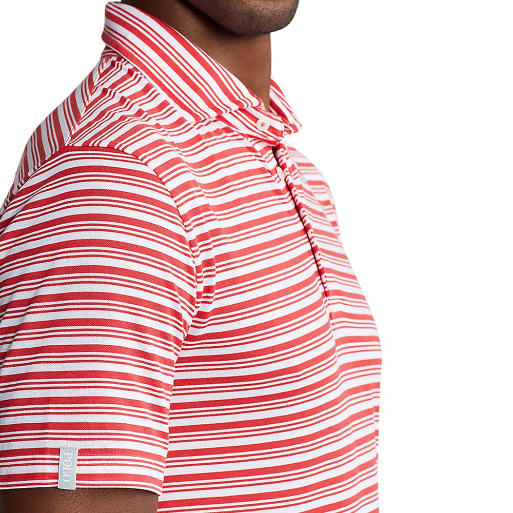 Polo Golf Ralph Lauren Tour Pique Stripe Polo -Hemd - Steuerbord rot/weiß