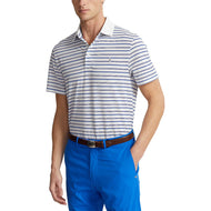 Rlx Ralph Lauren Tour Pique Stripe Polo -Hemd - rein weiße Multiblau