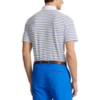 Rlx Ralph Lauren Tour Pique Stripe Polo -Hemd - rein weiße Multiblau