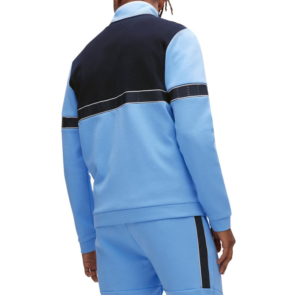 Boss Skaz Full Reißverschluss Baumwollblend Sweatshirt - hellblau
