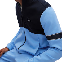 Boss Skaz Full Reißverschluss Baumwollblend Sweatshirt - hellblau