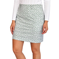 Kjus Frauen -Eis Skort -Druck 16,5 " - Silbernebel/Salbei Grün