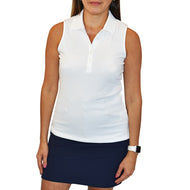Glenmuir Frauen Jenna ärmelloses Golfhemd - Weiß