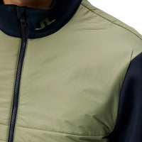J. Lindeberg Martino Quilt Hybrid Wasserschutzgolfjacke - Ölgrün