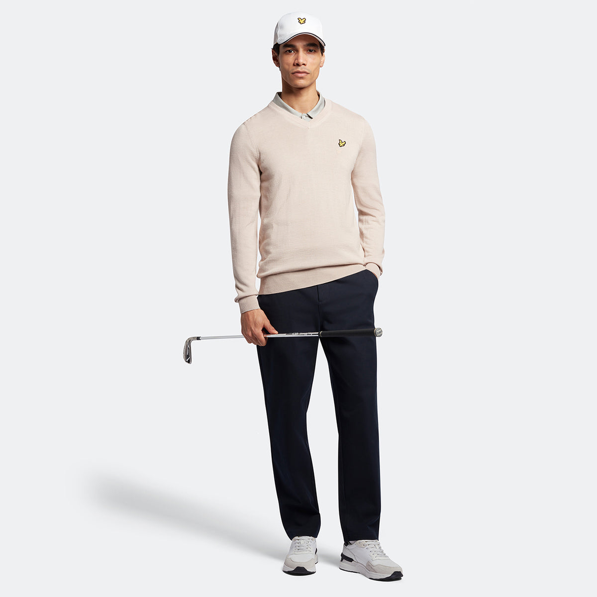 Lyle & Scott Golf Merino Mischung gegen Nackenpullover - Pink Taupe