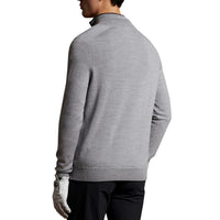 Lyle & Scott Merino Grid Textur 1/4 Reißverschluss - Kieselble