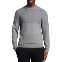 Lyle & Scott Tonal Eagle Samenstich Mischnackenpullover - Mid Grey Margel