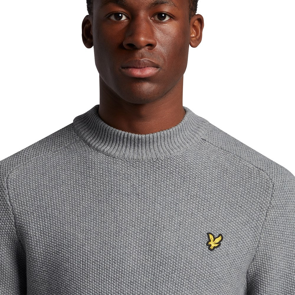 Lyle & Scott Samenstich Mischnackenpullover - Mid Grey Margel