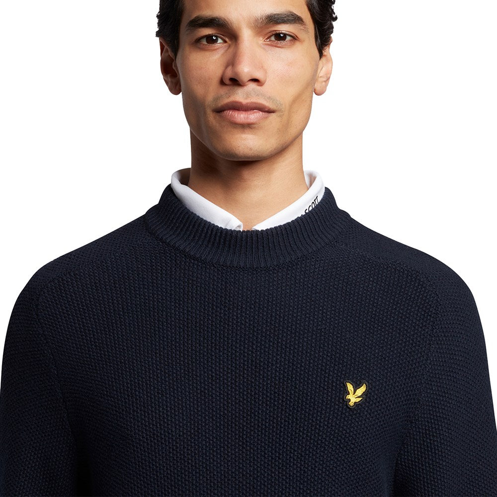 Lyle & Scott Samenstich Mischnackenpullover - Dark Navy