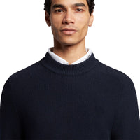 Lyle & Scott Tonal Eagle Samenstich Mischnackenpullover - Dark Navy