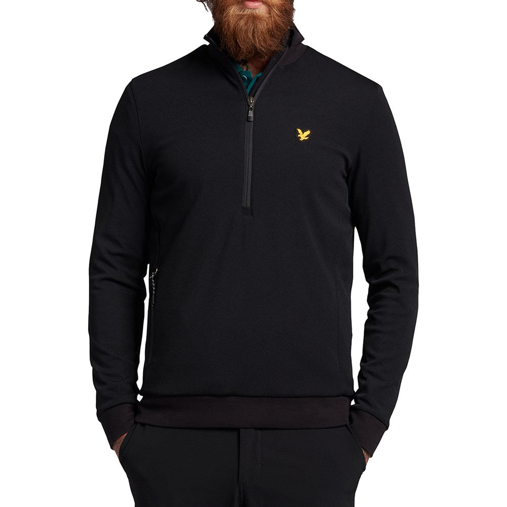 Lyle & Scott Golf Windschutzscheibe 1/2 Zip Midlayer - Jet Black