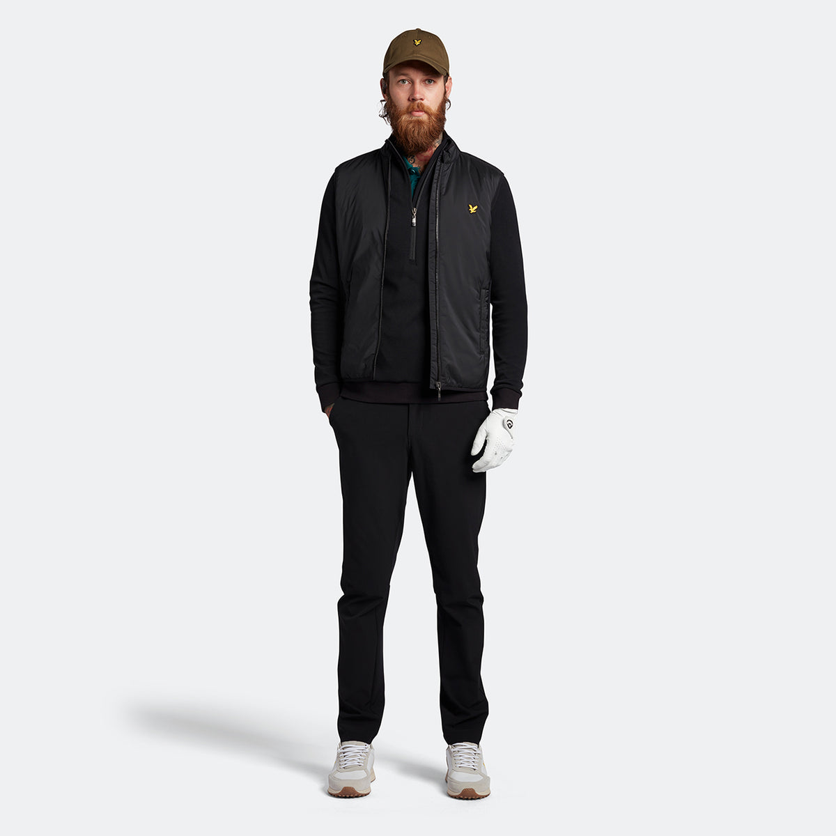 Lyle & Scott Golf Windschutzscheibe 1/2 Zip Midlayer - Jet Black