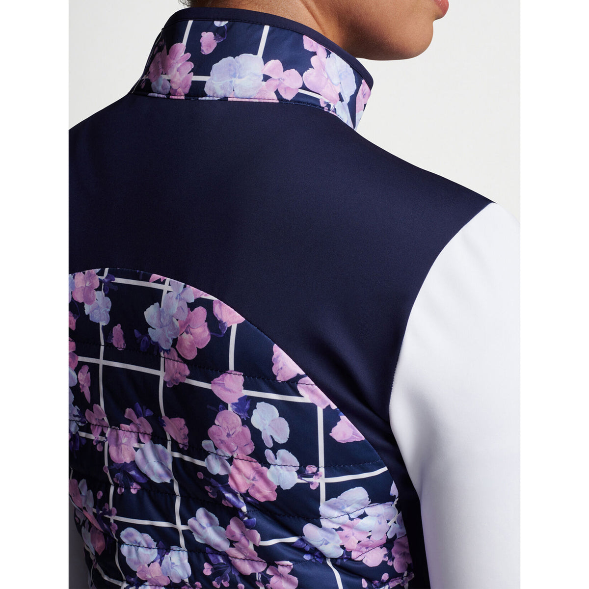 Peter Millar Frauen verschmelzen Hybrid wasserfeste Golfjacke - Marine Picknick Blumen