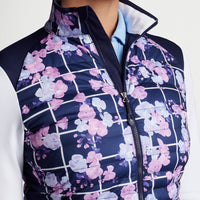 Peter Millar Frauen verschmelzen Hybrid wasserfeste Golfjacke - Marine Picknick Blumen