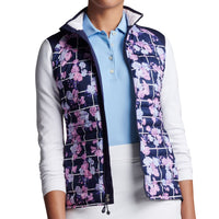 Peter Millar Frauen verschmelzen Hybrid wasserfeste Golfjacke - Marine Picknick Blumen