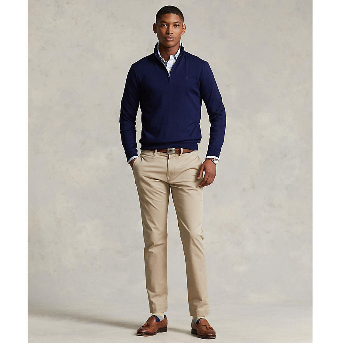 Polo -Golf Ralph Lauren Halbzip -Strick - französische Marine