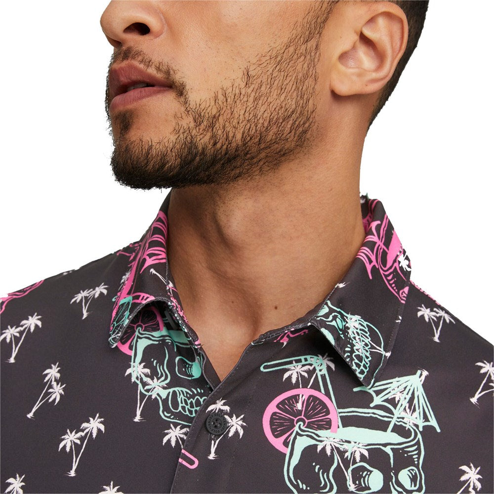Puma Mattr Tropi -Cool Golf Polo -Hemd - Puma Black/Pink Nebel