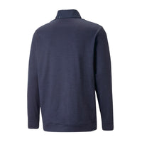 Puma CloudSpun Colourblock 1/4 Zip Golf Sweatshirt - Marine Blazer Heather