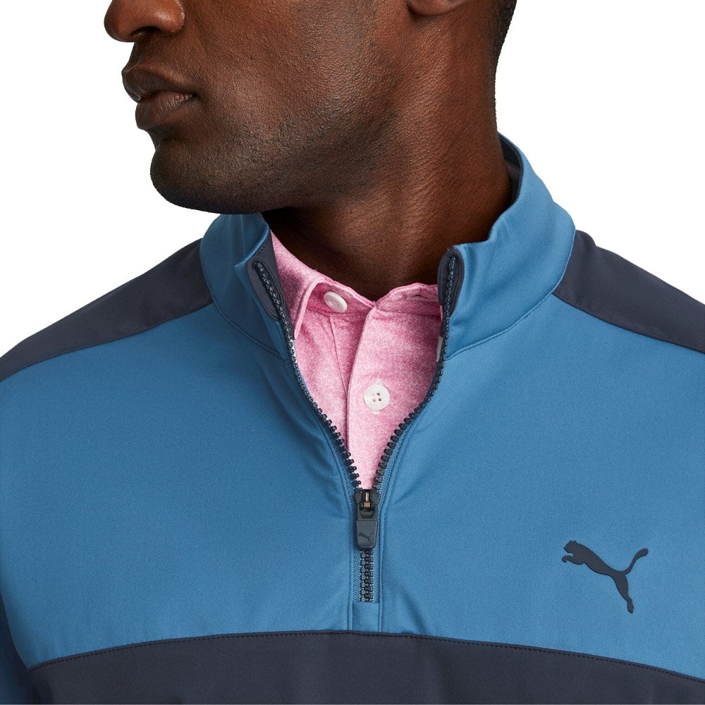 Puma Impuls gewebter Golf 1/4 Reißverschluss - Lake Blue/Navy Blazer
