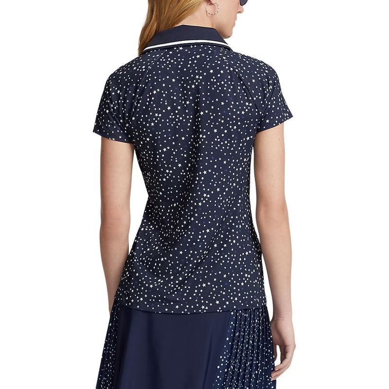RLX Ralph Lauren Frauen gedruckter Luftstrom V -Ausschnitt Golf Polo -Hemd - Französische Navy Summer Night Stars