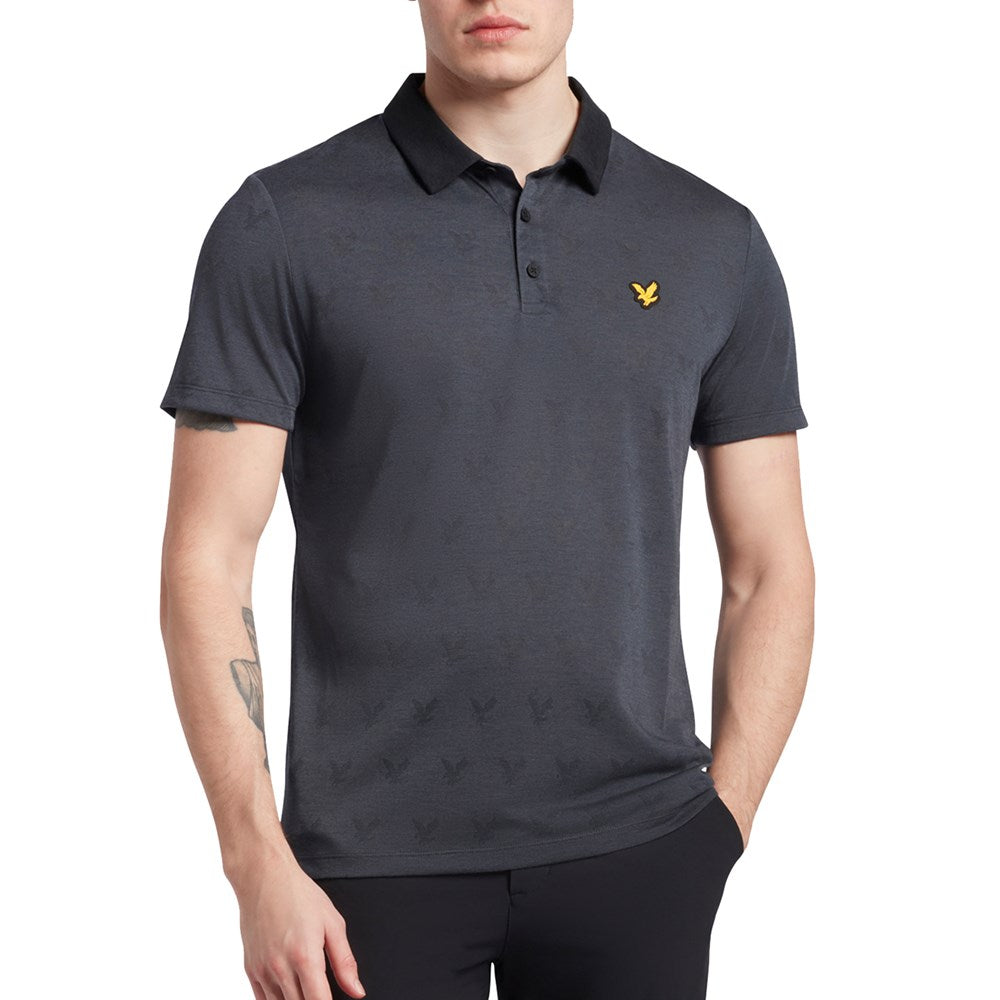 Lyle & Scott Jacquard Polo -Hemd - wahr Schwarz