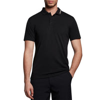 Lyle & Scott Tonal Eagle Tech Kragen Logo Polo - Jet Black