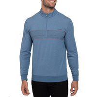 Travis Mathew -Farbtupfer 1/4 Reißverschlussgolf mittelschicht - Heather Mid Blue