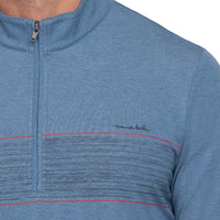 Travis Mathew -Farbtupfer 1/4 Reißverschlussgolf mittelschicht - Heather Mid Blue
