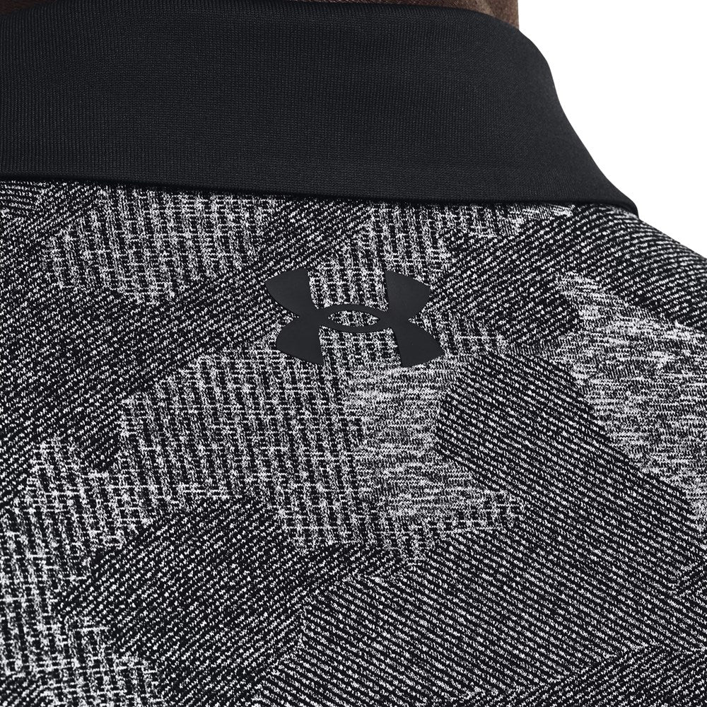 Under Armour Playoff 2.0 Jacquard Golf Polo -Hemd - Schwarz/Weiß