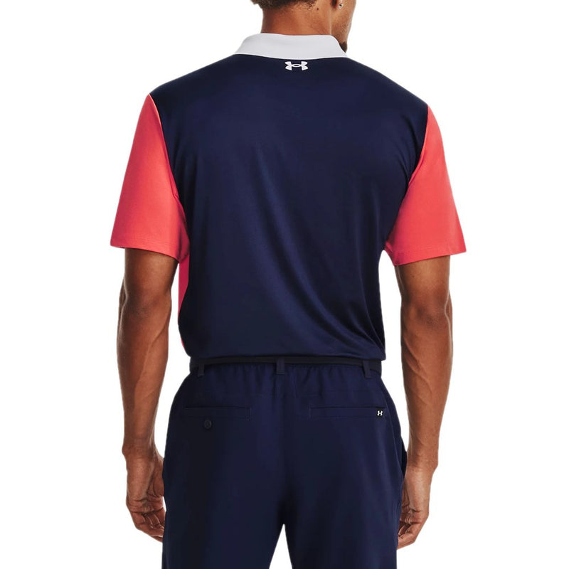 Under Armour Performance 3.0 ColourBlock Polo - Venom Red/Mitternacht Marine/Weiß