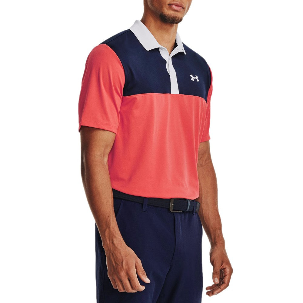 Under Armour Performance 3.0 ColourBlock Polo - Venom Red/Mitternacht Marine/Weiß