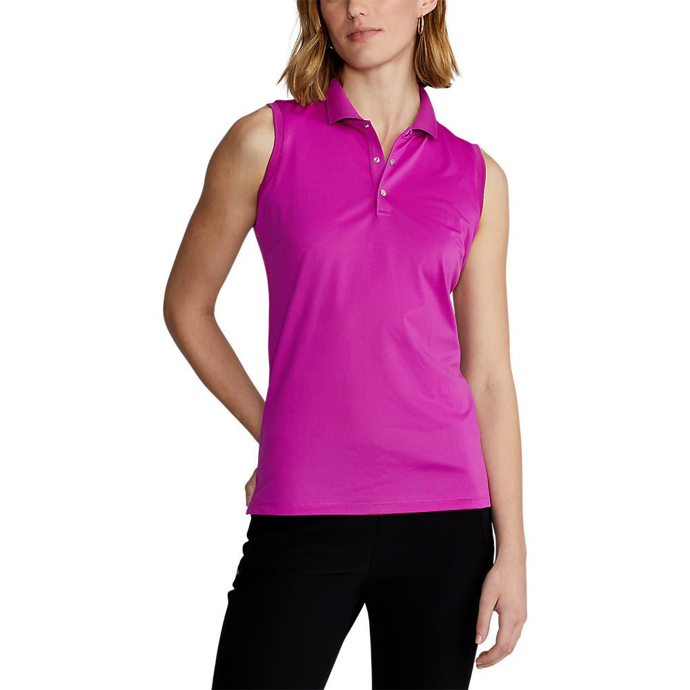 RLX Ralph Lauren Frauen Tour Performance ärmellose Golfhemd - leuchtend Pink