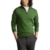 Polo -Golf Ralph Lauren Halbzip -Strick - Frachtgrün