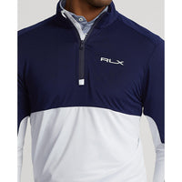 Rlx Ralph Lauren Peached Air Flow Trikot 1/4 Zip Midlayer - Pure White/ French Marine