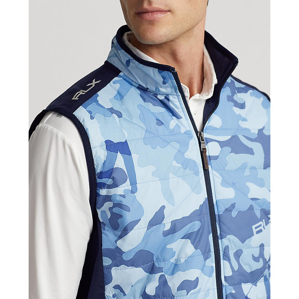 RLX Ralph Lauren Full Reißverschluss Hybrid Golfweste - Französische Marine/Mid Blue Camo