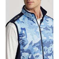 RLX Ralph Lauren Full Reißverschluss Hybrid Golfweste - Französische Marine/Mid Blue Camo