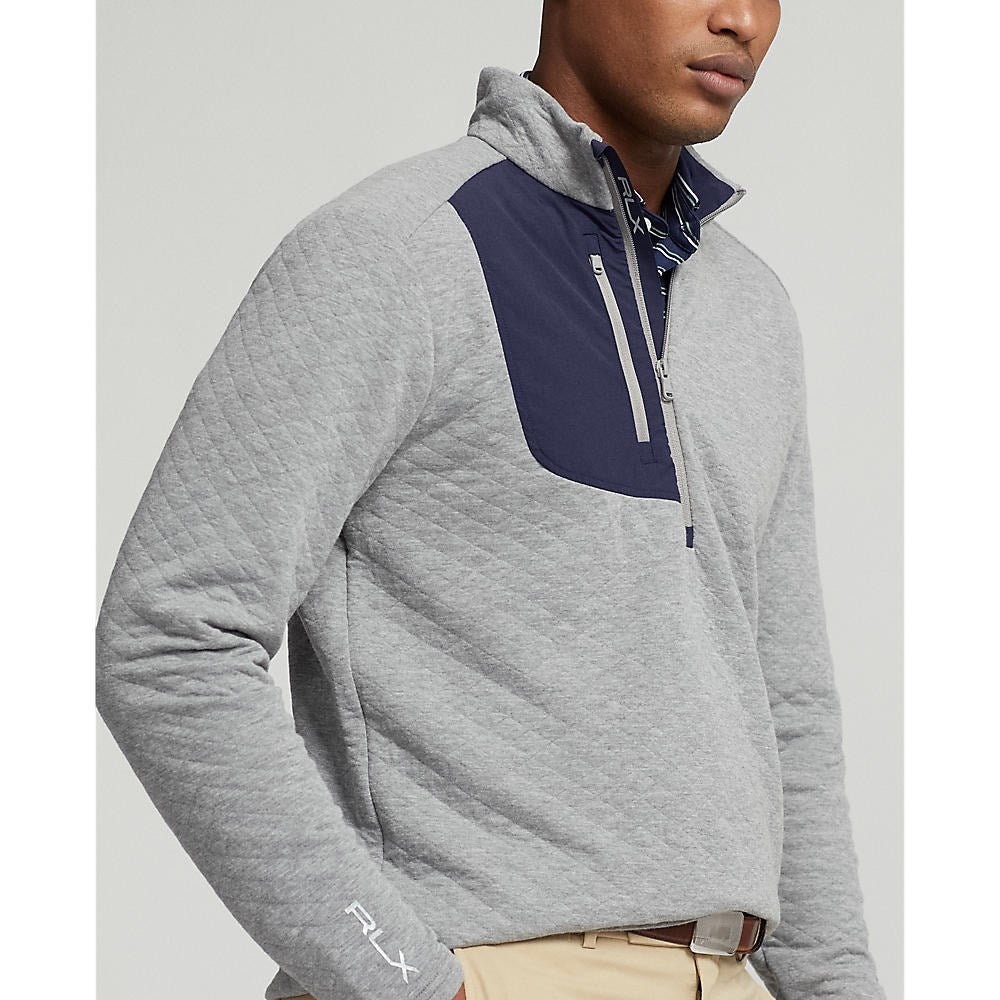 Rlx Ralph Lauren gesteppt Doppelstrick 1/4 Zip - Stahl